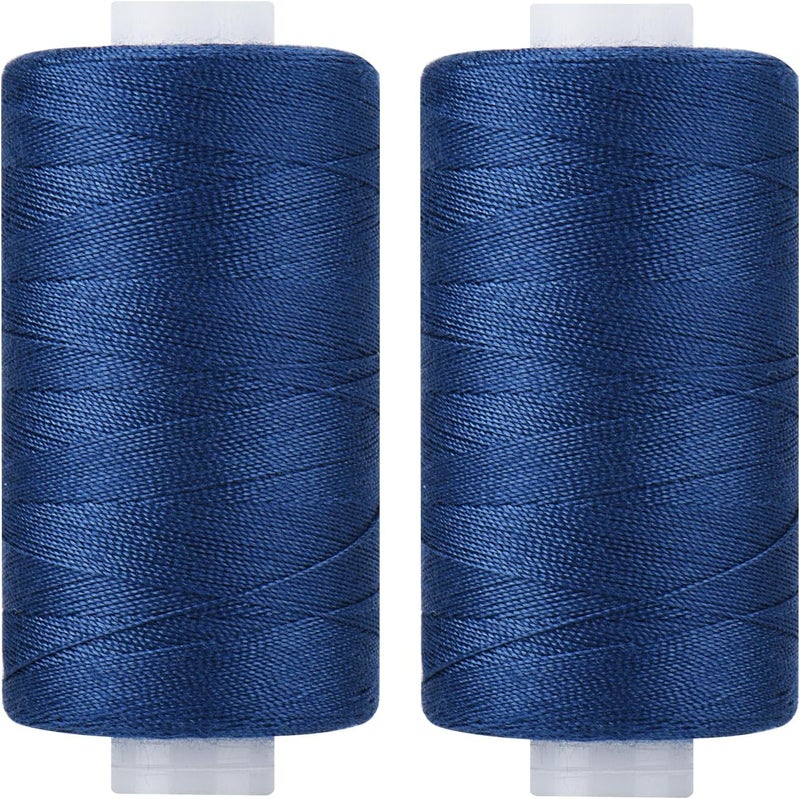 simthread All Purpose Thread Polyester Navy Blue 400 Yards Spool 2 Pack - Image 1